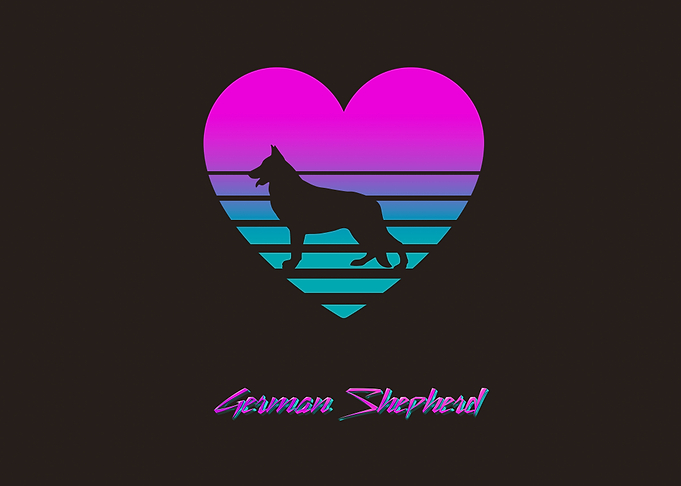 German Shepherd Vaporwave