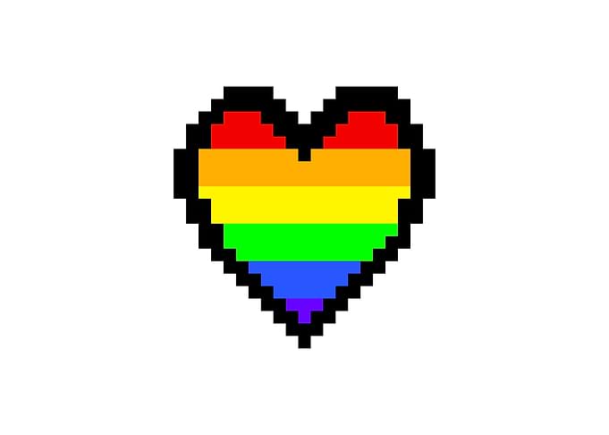 Pixel art heart rainbow