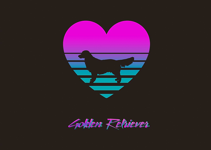 Golden Retriever Vaporwave