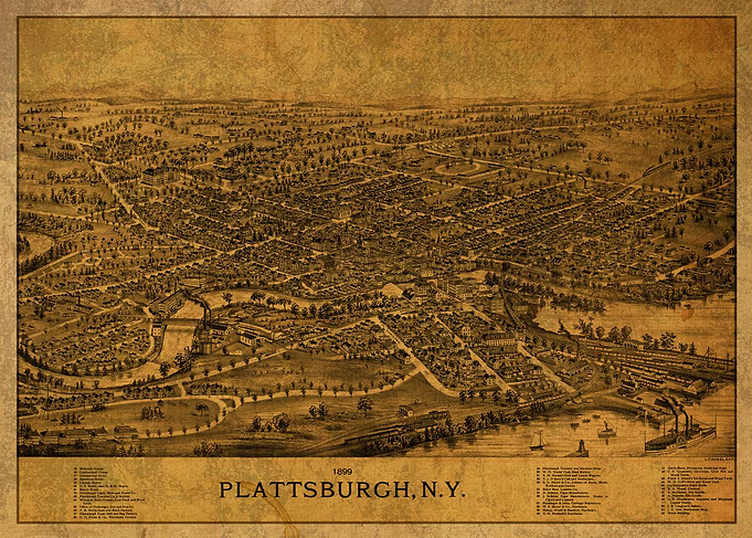Plattsburgh NY Map 1899