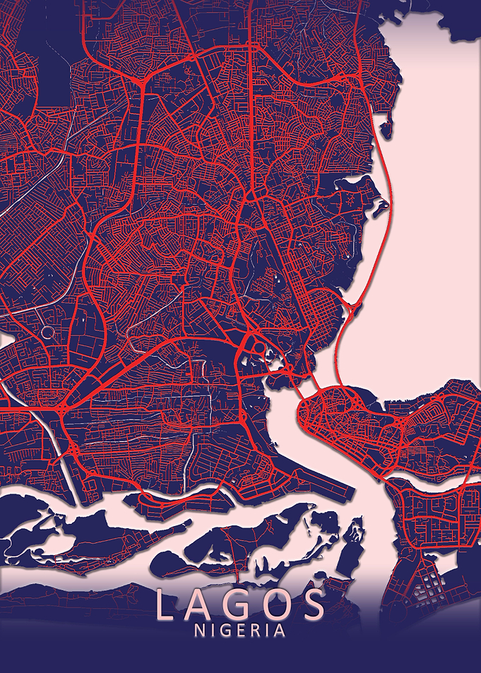 Lagos Blue City Map
