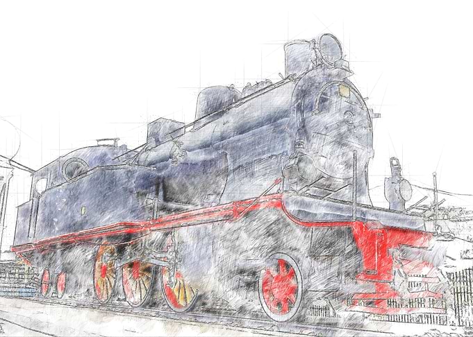 Classic locomotive Sketch