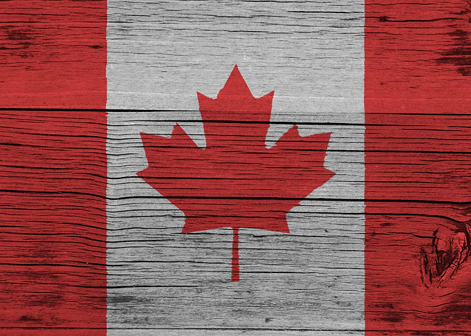 Wooden Canadian Flag