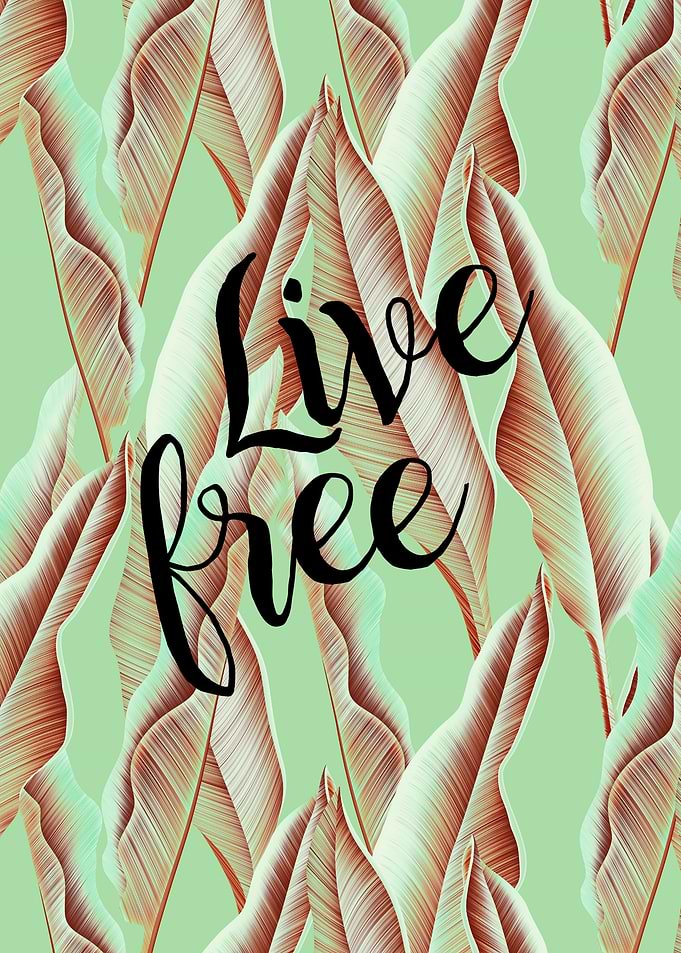 Live Free Motto on Palm