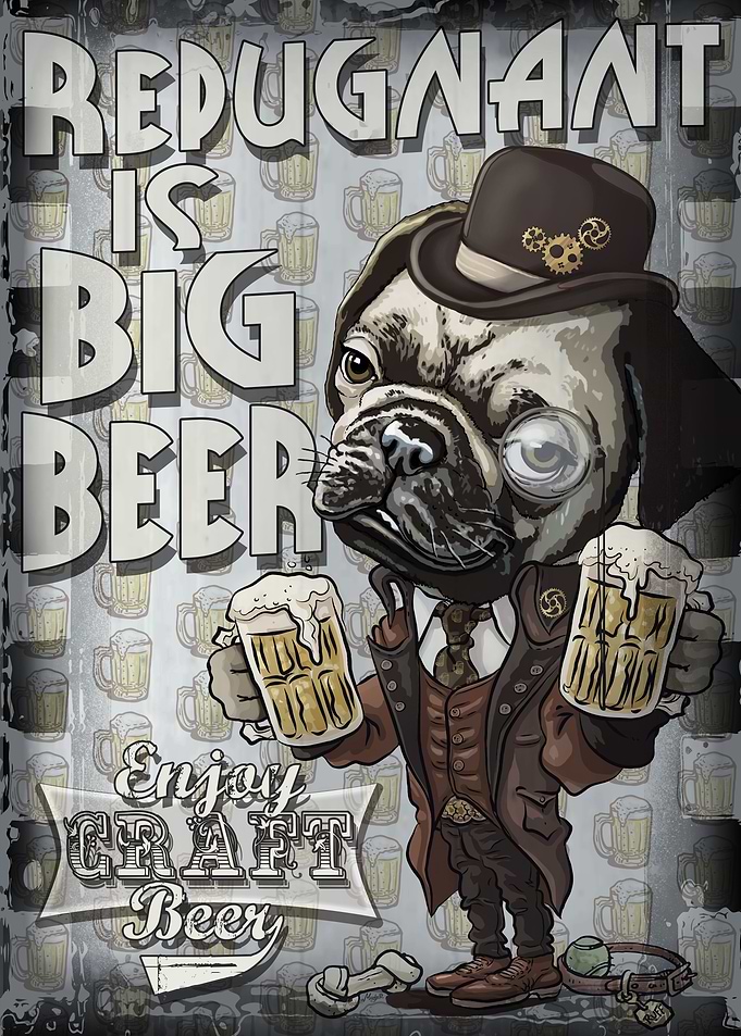 Retro Craft Beer Pug