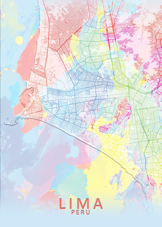 Lima Peru Splash City Map