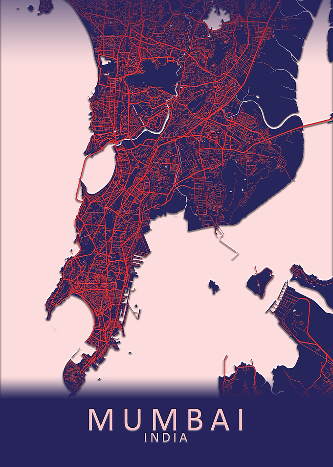 Mumbai Blue City Map