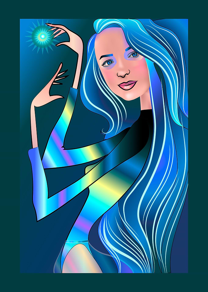 girl with blue hair