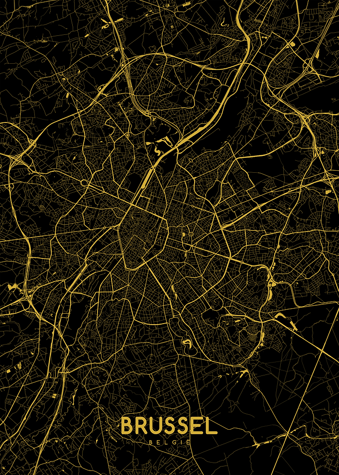 Brussel map gold