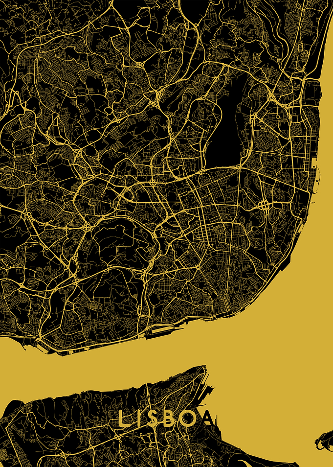 Lisboa map gold