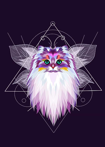 colorful cat head icon