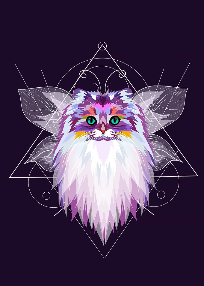 colorful cat head icon