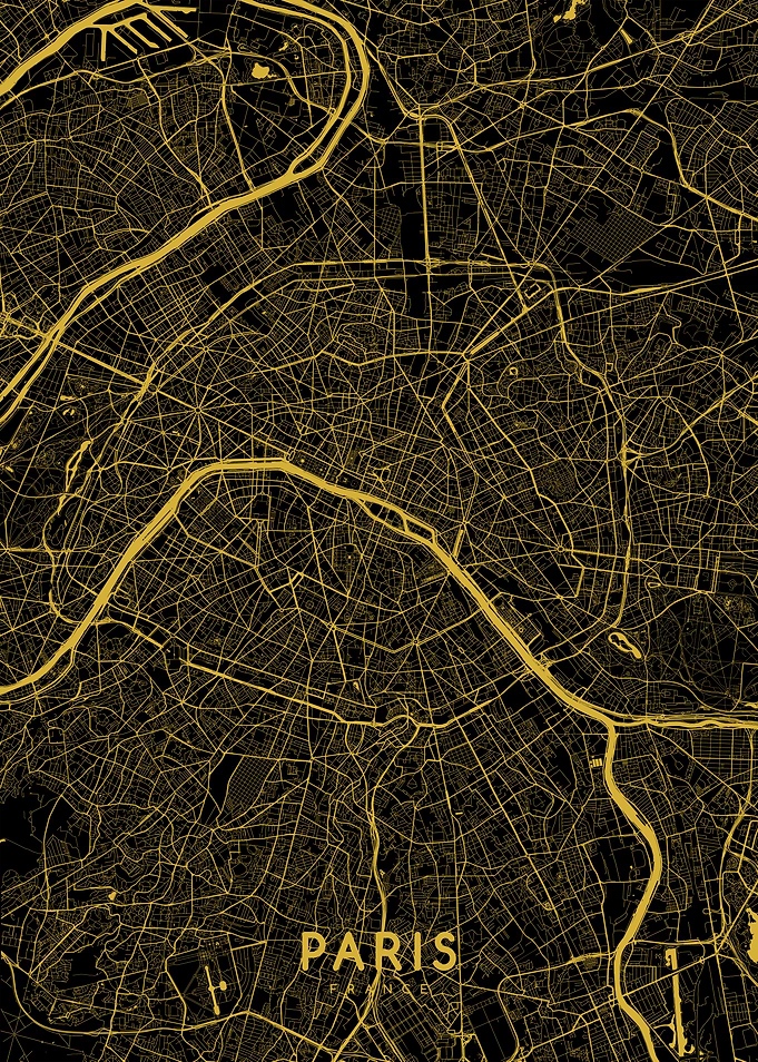 Paris map gold