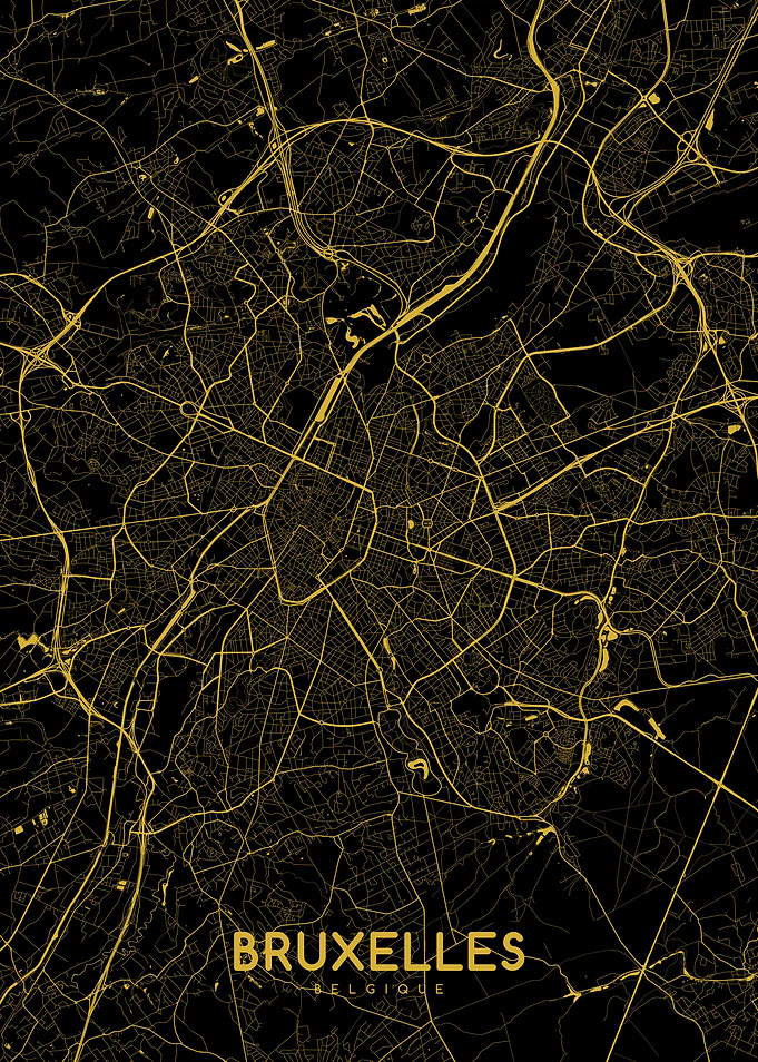 Bruxelles map gold