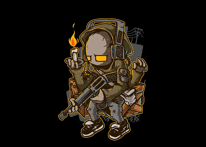 Desain Illustrasi gun tnt