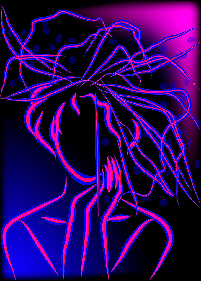 Neon pattern girl