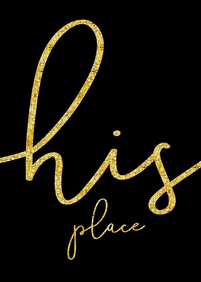 TEXT ART GOLD His place