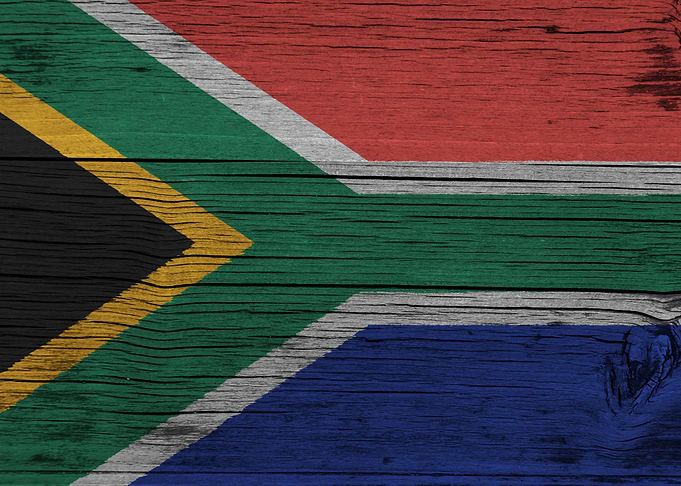 Wooden South African Flag