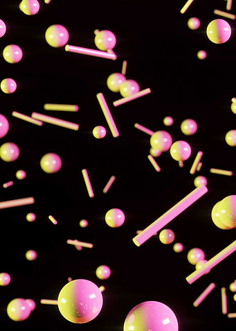 Floating neon figures