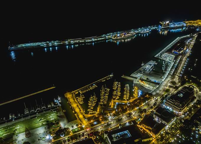 Funchal city night light