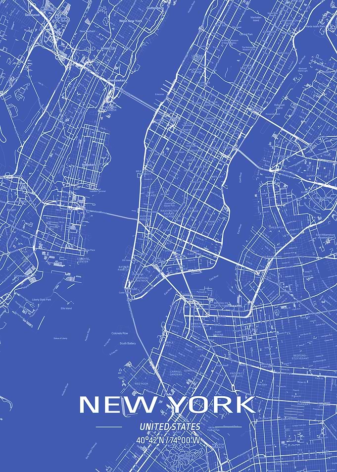 New York Blueprint Map
