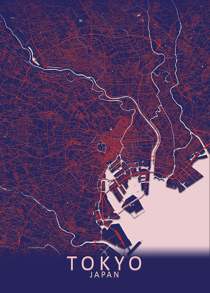 Tokyo Blue City Map