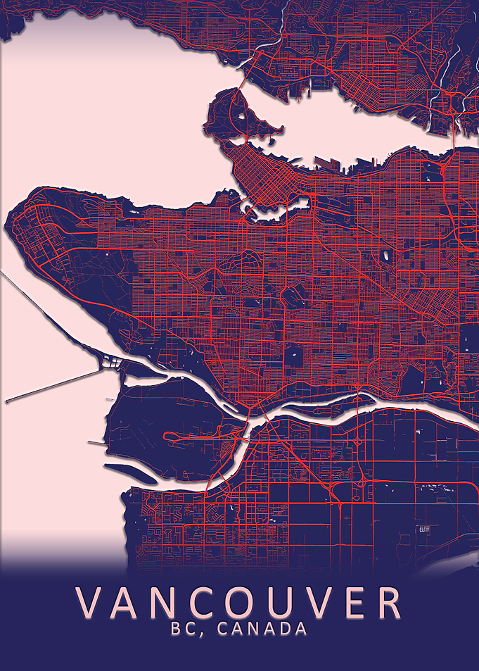 Vancouver Blue City Map
