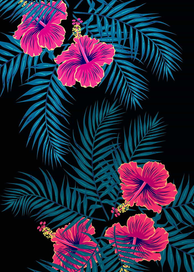 Palm Leaves Hibiscus