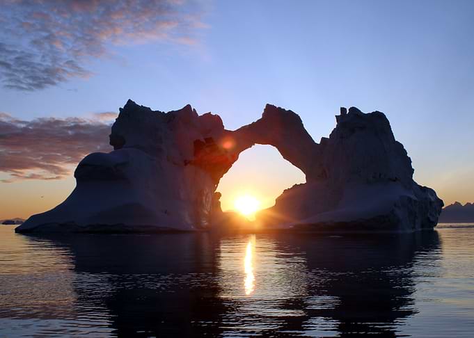 Iceberg at sunset