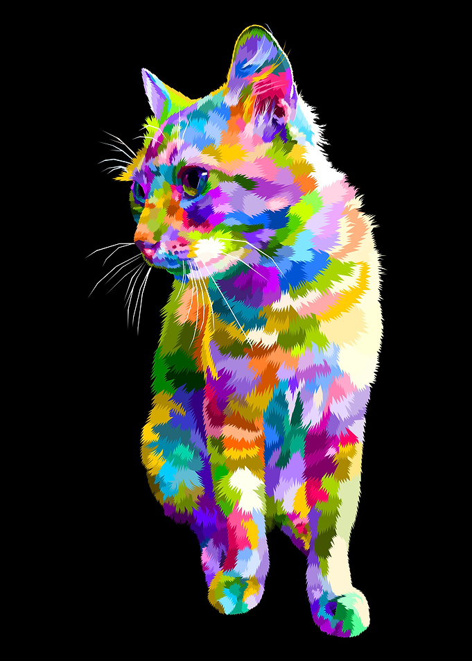 cat sitting looking side