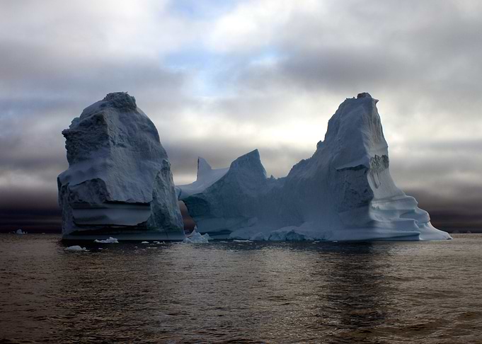 Iceberg on a cloudy day