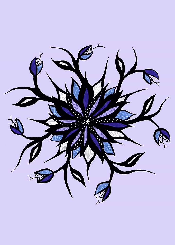Floral Mandala With Teeth