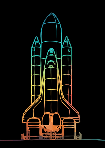 Rainbow lines Spaceship
