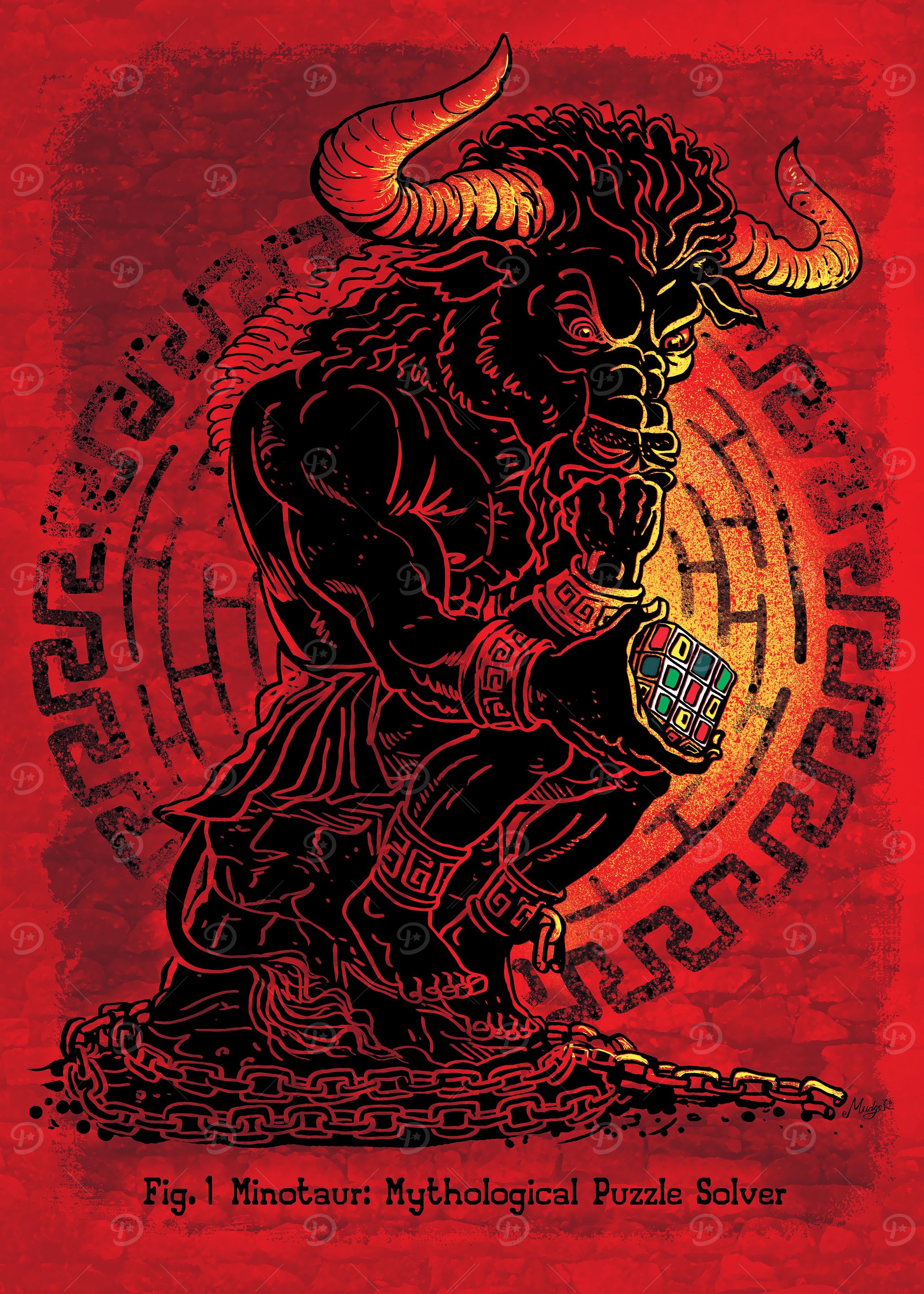 Puzzled Minotaur Color