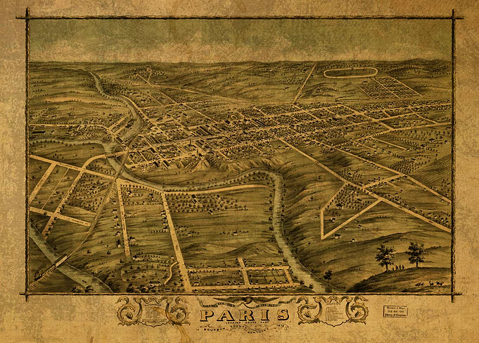 Paris Kentucky Map 1870