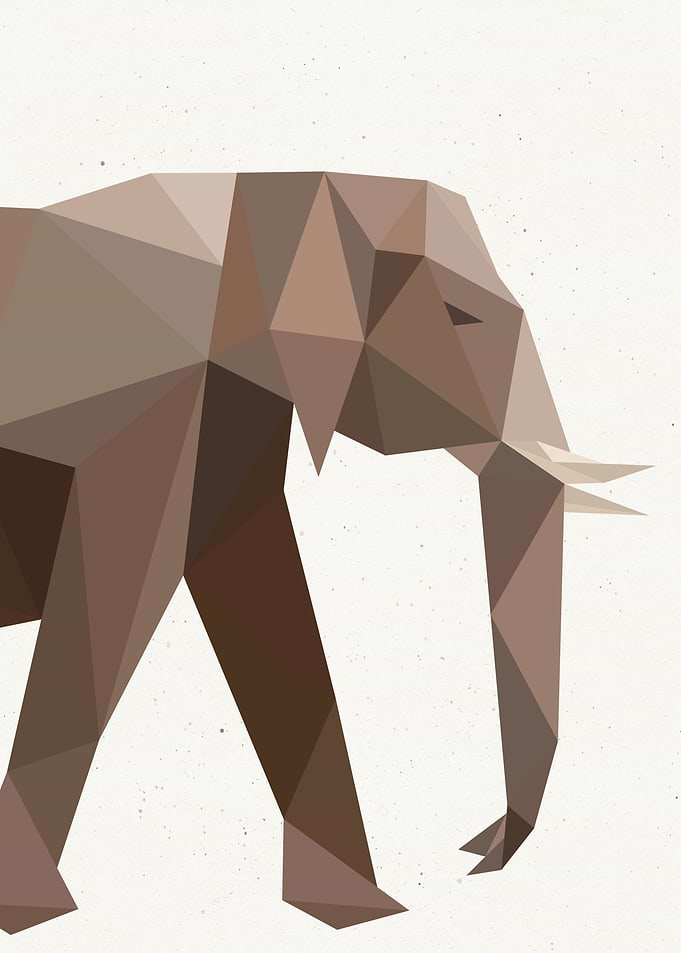 Low Poly Asian Elephant