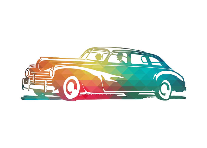 Rainbow old car