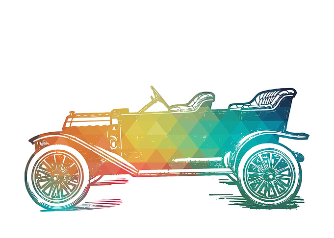Rainbow old car 03