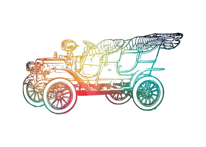 Rainbow old car 02