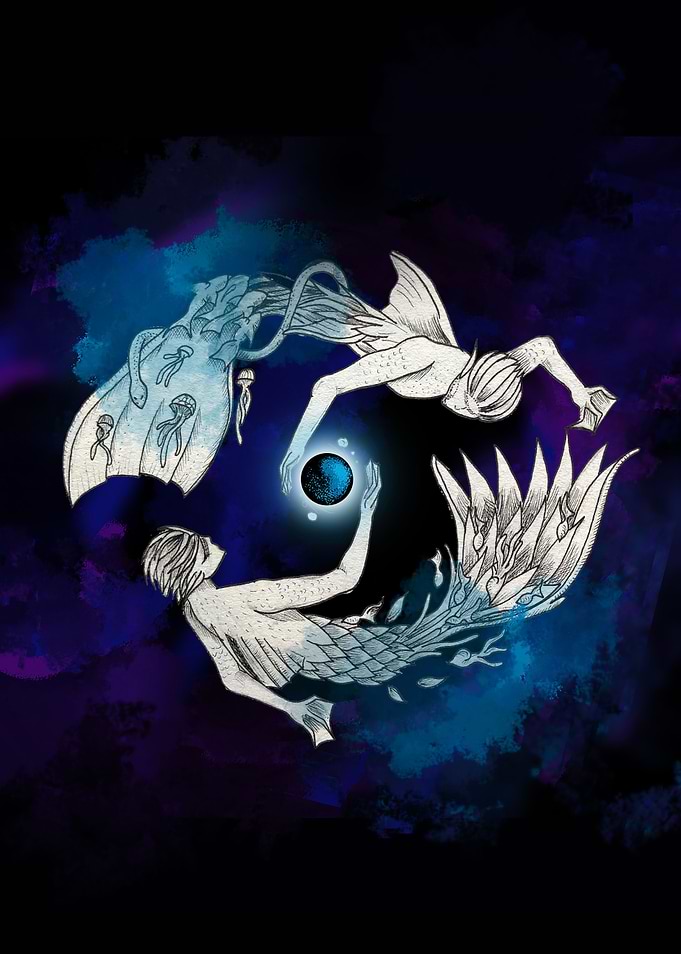 Pisces Doodle Watercolor
