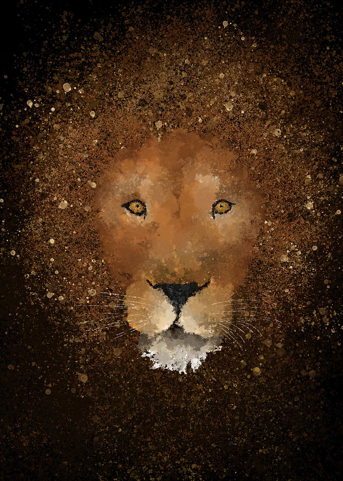 Lion - Splatter Painting