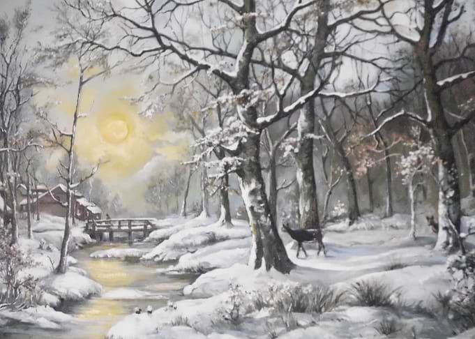 VIntage winter landscape