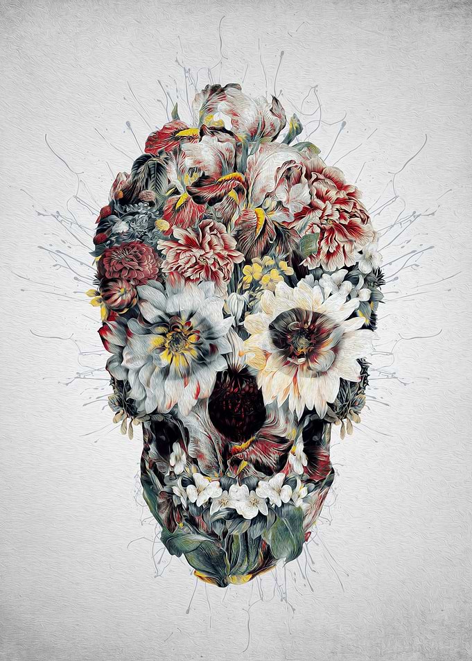 Floral Skull Oil