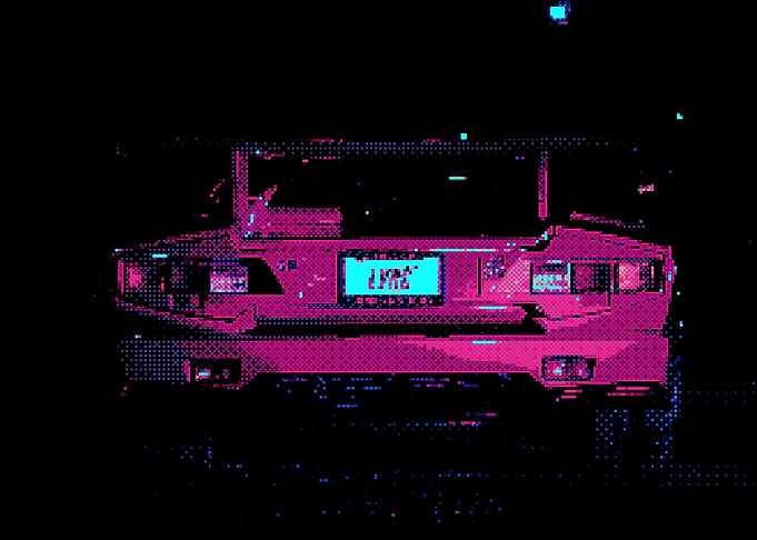 Retro Pixel Art Car