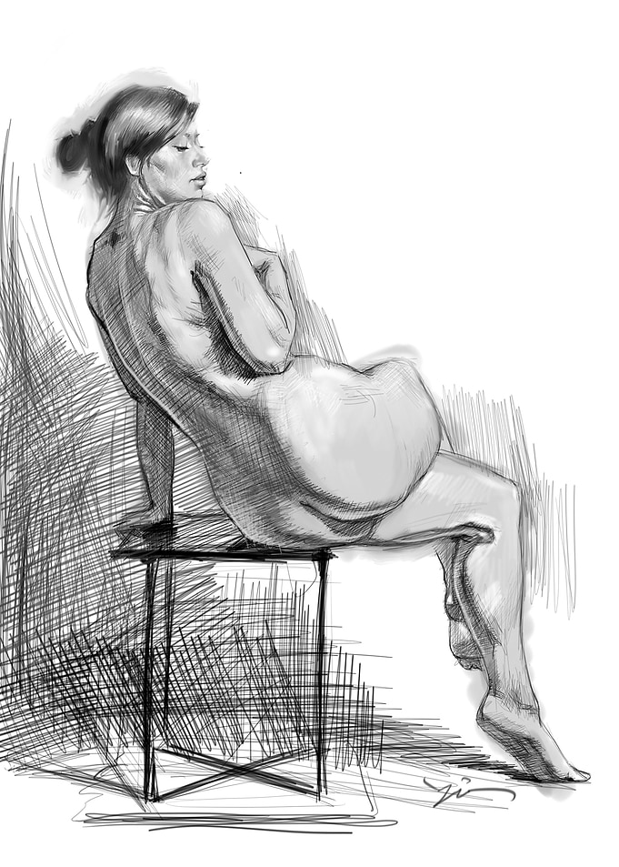 nude on little table