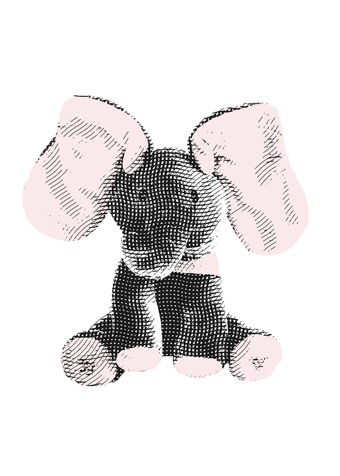 minimalist plush elephant