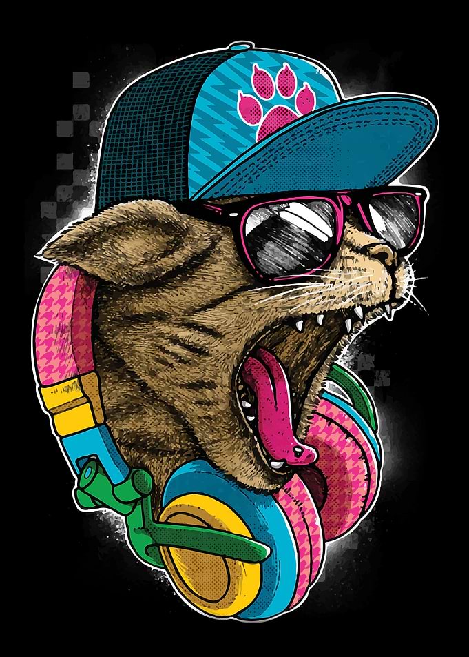 cool and wild cat artwork