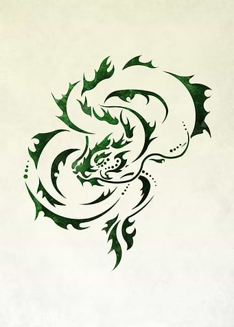 Tribal Jade Dragon