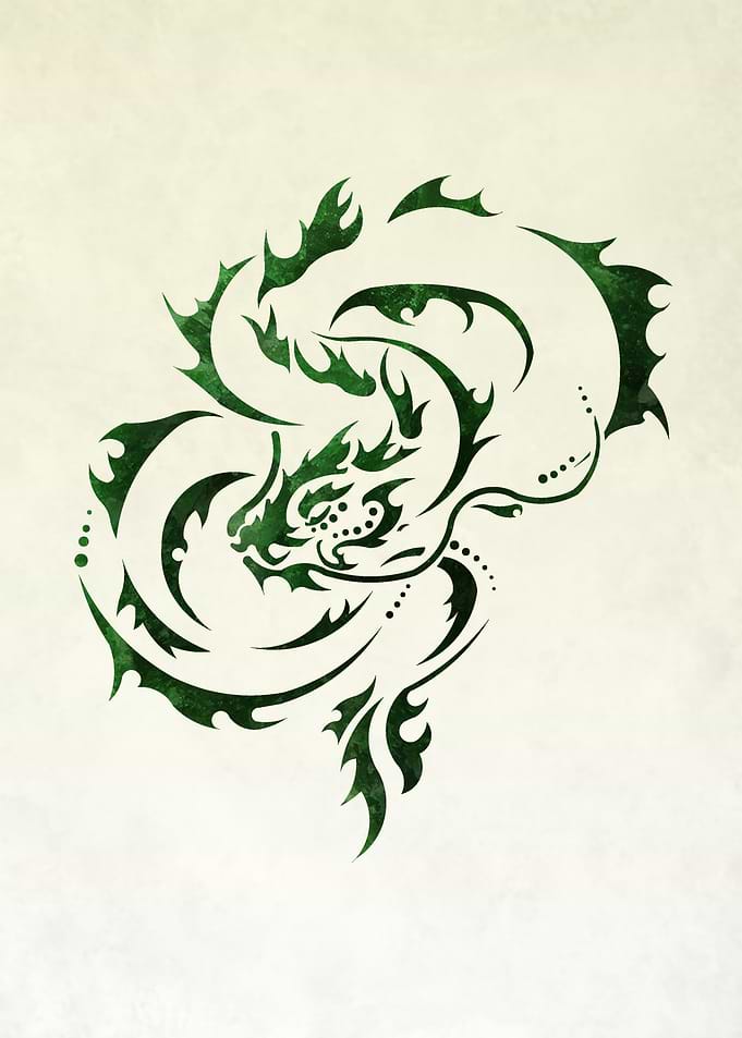Tribal Jade Dragon