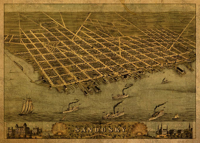 Sandusky Ohio Map 1870